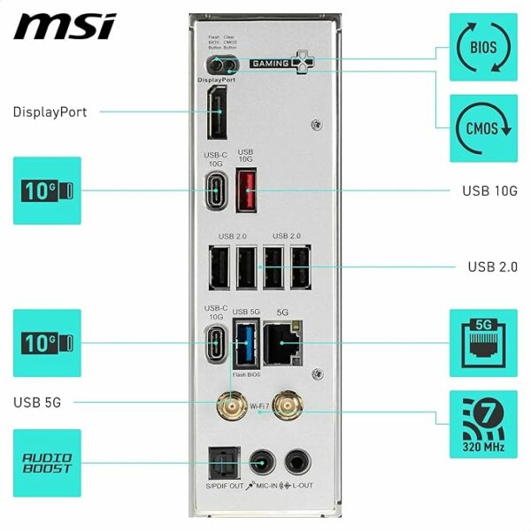 Carte mère | MSI B850 Gaming Plus WiFi Carte mère ATX - pour processeurs AMD Ryzen 9000/8000 / 7000, AM5 - DDR5 – Image 6