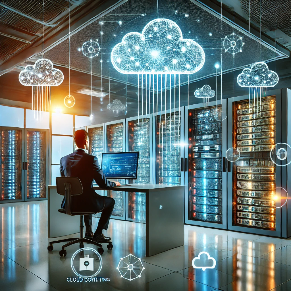 Salle serveur illustrant des solutions cloud et réseau