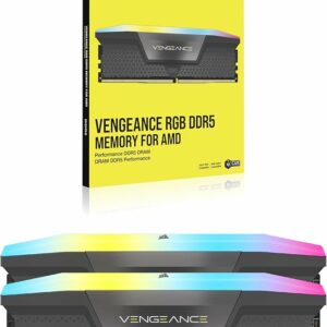 Kit Barrettes mémoire 32Go (2x16Go) DIMM DDR5 Corsair Vengeance RGB 6400MHz CL36 (Noir)