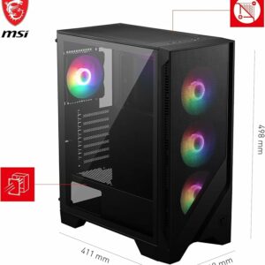 Boitier Moyen Tour ATX MSI Mag Forge 120A Airflow RGB avec panneau vitré (Noir)